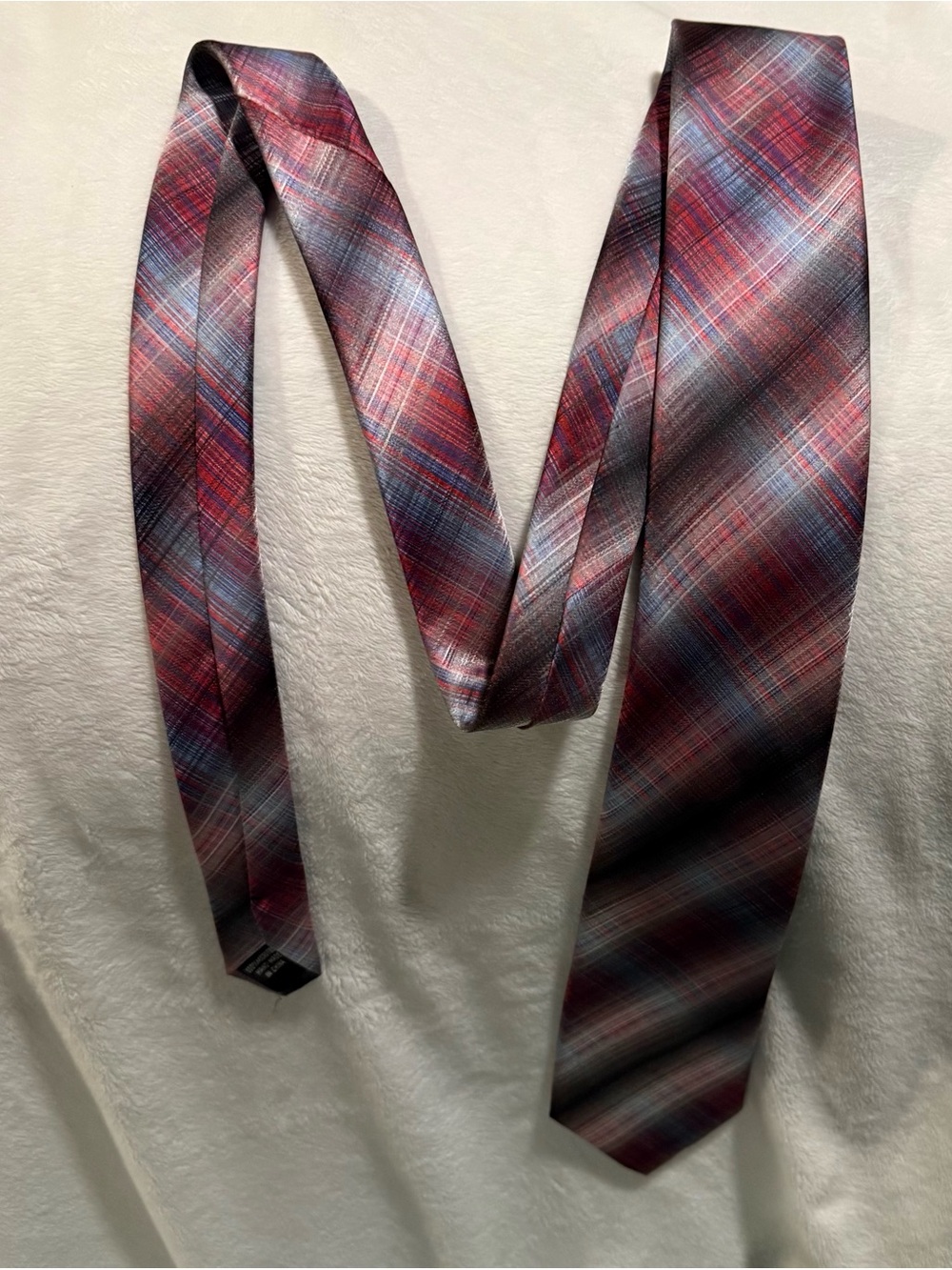 Stacy Adams Plaid Silk Tie in Red and Blue
